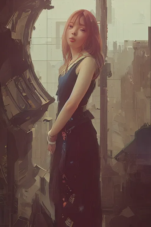 Image similar to portrait of Lisa Blackpink as an architect, highly detailed, digital painting, artstation, concept art, sharp focus, illustration, art by kittichai rueangchaichan and greg rutkowski and alphonse mucha