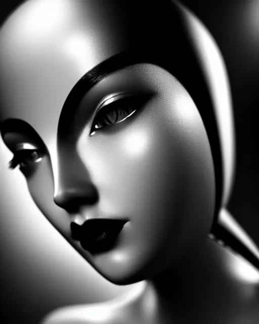 Image similar to black and white dreamy young beautiful female artificial intelligence, metropolis, cinematic, rim light, bokeh, photo - realistic, elegant, high detail, 8 k, masterpiece, photo taken in 1 9 3 0