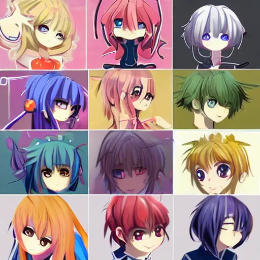 Image similar to visual novel sprites expressive cute anime style