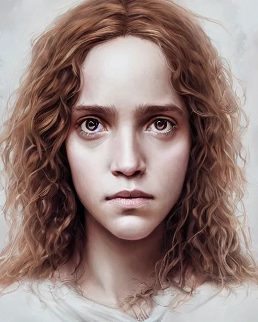 Prompt: portrait of hermione granger, hyper realistic face, beautiful eyes, fantasy art, in the style of greg rutkowski, intricate, hyper detailed, smooth