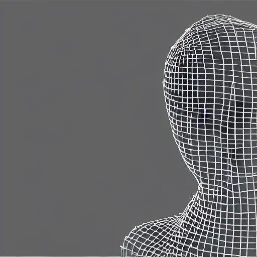 Image similar to emma watson, statue, chrome, reflect, wireframe, photograph