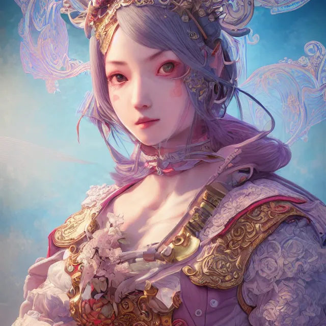 Prompt: studio portrait of neutral good colorful female cleric bard healer as absurdly beautiful, elegant, young gravure idol, an ultrafine hyperdetailed illustration by kim jung gi, irakli nadar, intricate linework, sharp focus, bright colors, octopath traveler, final fantasy, unreal engine 5 highly rendered, global illumination, radiant light, detailed and intricate environment