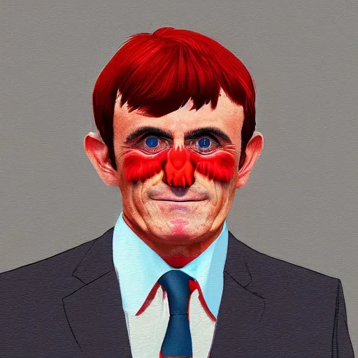 Image similar to Manuel Valls disguised in lobster, digital painting