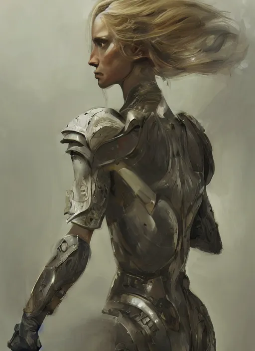 Image similar to a professional painting of a beautiful young female, clothed in military armor, olive skin, long dark hair, beautiful bone structure, symmetrical facial features, intricate, elegant, digital painting, concept art, smooth, sharp focus, illustration, from Metal Gear, by Ruan Jia and Mandy Jurgens and Artgerm and William-Adolphe Bouguerea