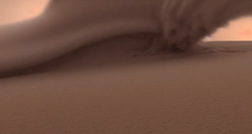 Image similar to a monster that is a tornado of sand over the desert, 4 k, hyper detailed, photorealistic