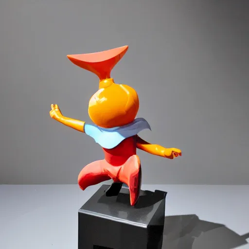 Prompt: cartoon forbidden sculpture toy on display