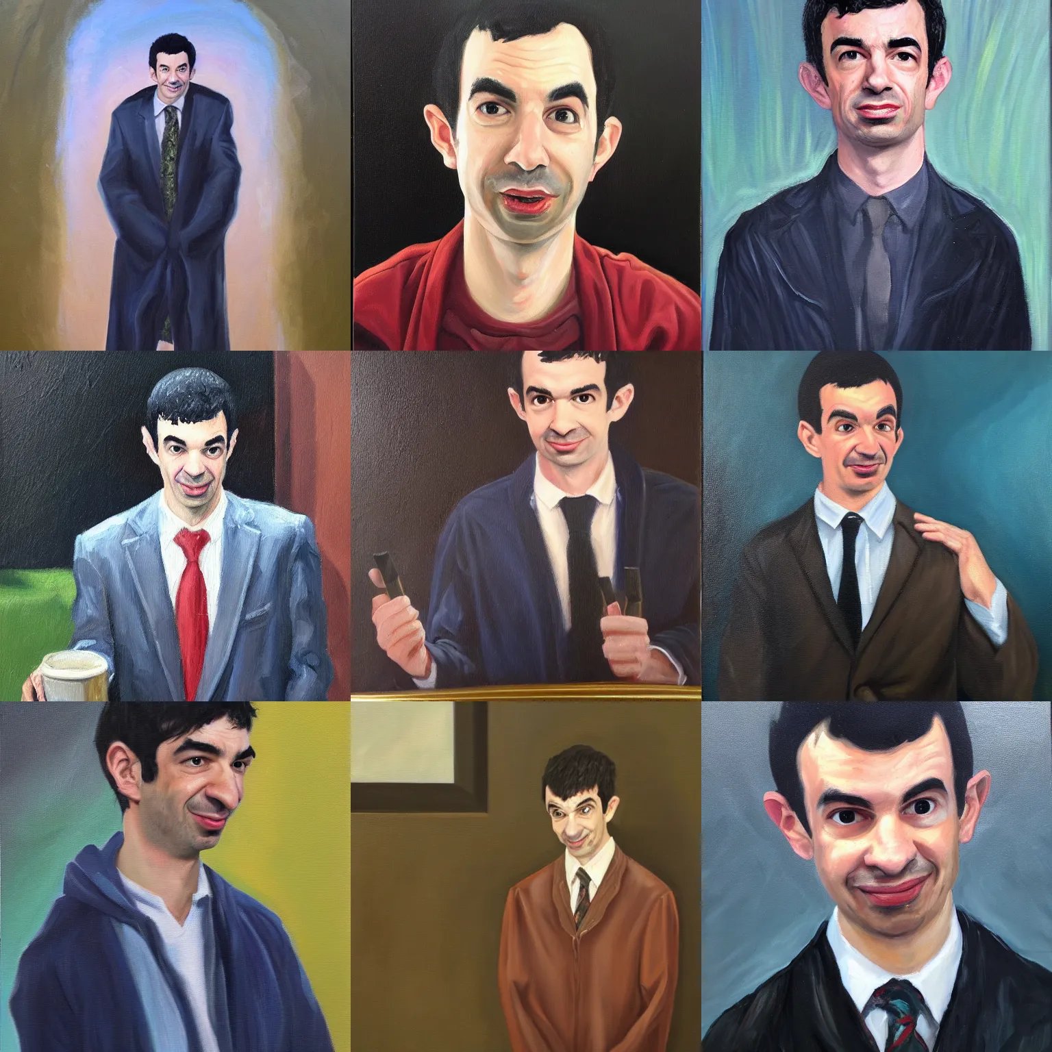 Prompt: an oil painting of nathan fielder as a wizard