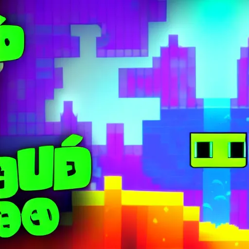 Prompt: aquatic auroras verification video geometry dash youtube thumbnail