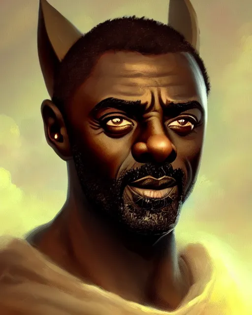Image similar to cute little anthropomorphic idris elba, cute and adorable, pretty, beautiful, dnd character art portrait, matte fantasy painting, deviantart artstation, by jason felix by steve argyle by tyler jacobson by peter mohrbacher