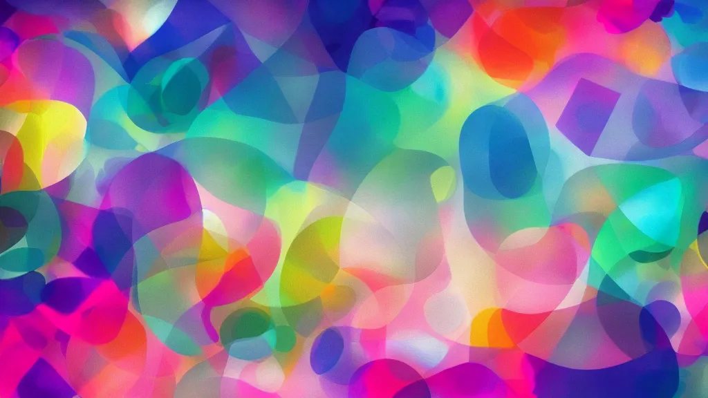 Image similar to surrealistic acrylic volumetric shapes, pastels colors, modern desktop wallpaper