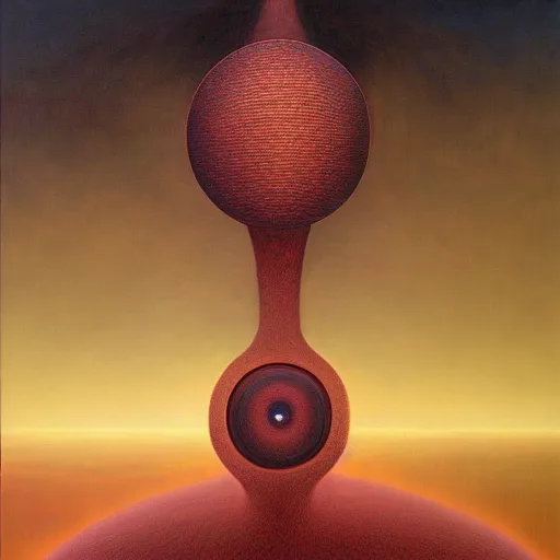 Prompt: grant us eyes, by jeffrey smith, zdzisław beksinski, oil on canvas