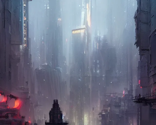 Image similar to great 5-dimensional city, a sci-fi digital painting by Greg Rutkowski and James Gurney, trending on Artstation, eerily beautiful, highly detailed