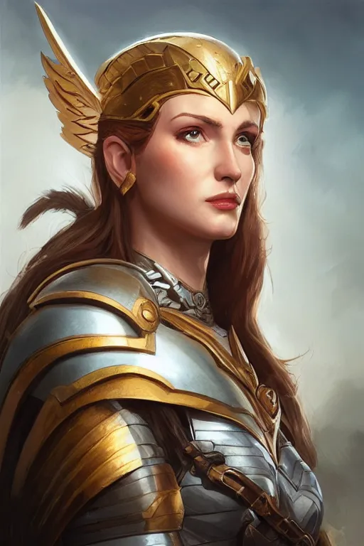 Image similar to amazon valkyrie athena, d & d, fantasy, portrait, highly detailed, headshot, digital painting, trending on artstation, concept art, sharp focus, illustration, art by artgerm and greg rutkowski and magali villeneuve