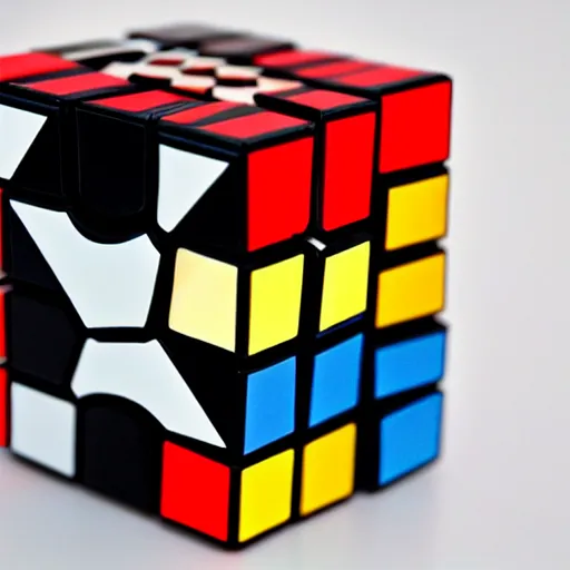 Prompt: a rubix cube made of fire