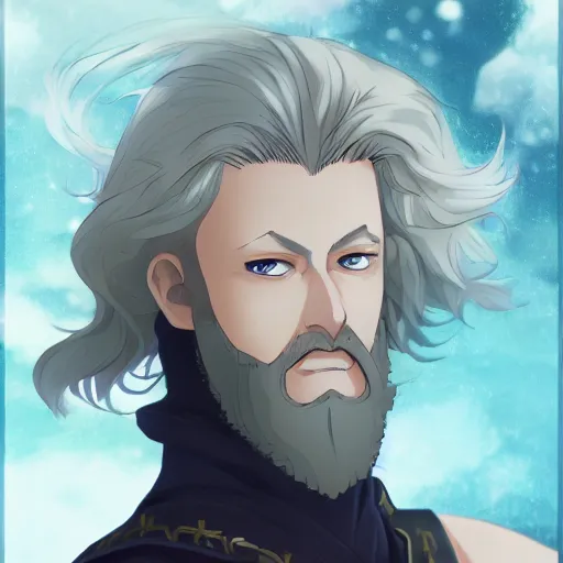 Image similar to portrait of odin allfather, anime fantasy illustration by tomoyuki yamasaki, kyoto studio, madhouse, ufotable, trending on artstation