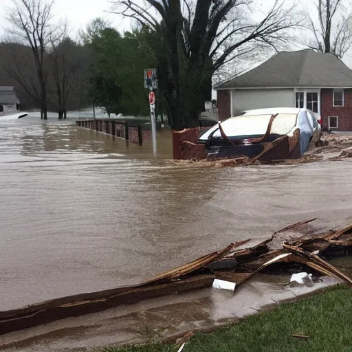 Image similar to flash flooding destruction in Kentucky