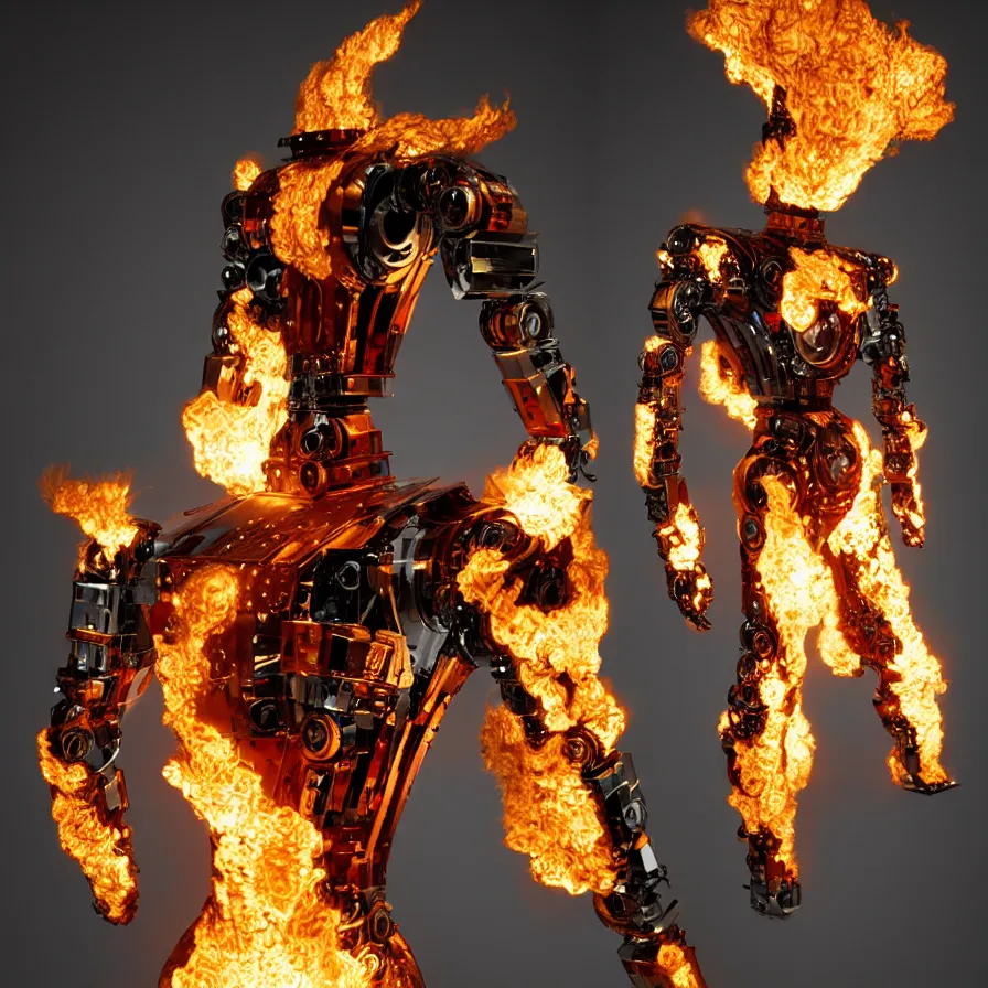 Image similar to single robotic flaming armor ; designed by c. a. k. e., marc newsom, zaha hadid, blond ltd, layer design ; natural materials ; industrial design ; behance ; le manoosh ; pinterest ; if design award ; reddot design award