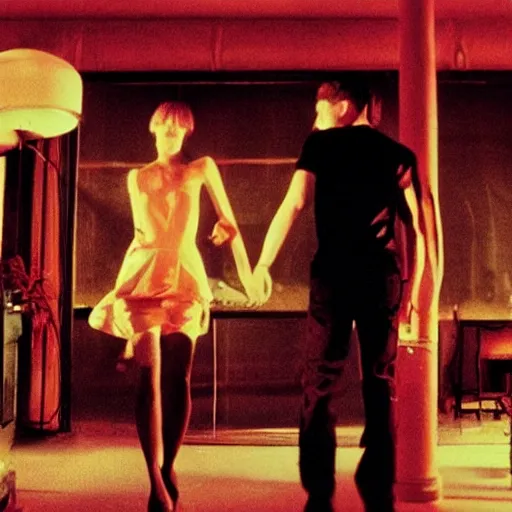 Image similar to movie still of perfect girl, cinematic composition, cinematic light, criterion collection, by gaspar noe and david lynch