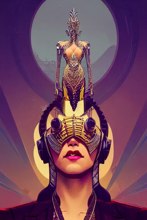 Image similar to art deco gta 5 killer queen profile picture by greg rutkowski, dynamic pose, intricate, futuristic, fantasy, elegant, by stanley artgerm lau, greg rutkowski, thomas kindkade, alphonse mucha, loish, norman rockwell, fantasy lut, asymmetric, long hair, retro computer graphics, video game, fluid lines,