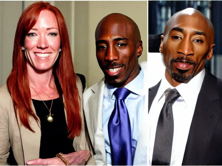 Image similar to Jen Psaki and Tupac Shakur high on LEAN