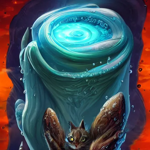 Image similar to liquid cat, water elemental, fantasy, highly detailed, smooth, artstation, digital illustration