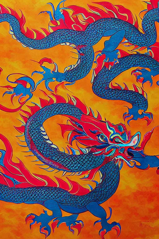 Prompt: thai dragon paintings by Chalermchai Kositpipat