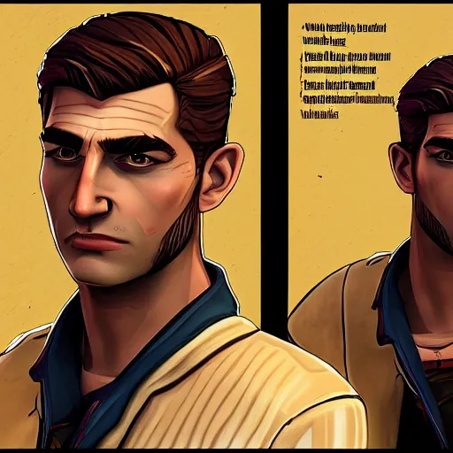 Image similar to a blond young clean shaven spanish man portrait, borderlands, tales from the borderlands, the wolf among us, comic, cinematic lighting, studio quality, 8 k