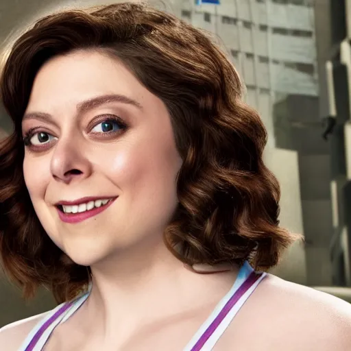 Image similar to rachel bloom dressed like the lady from that cookie wrapper in the trash, ultra detailed, 8 k resolution, ultrarealistic