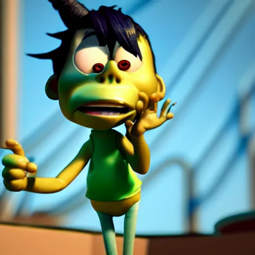 Prompt: octane render pixar unreal engine 3 d gorillaz noodle character