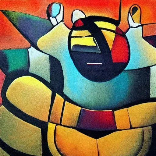 Image similar to fat mayan woman dancing, brilliant sunset, cubism, muted colors, texture