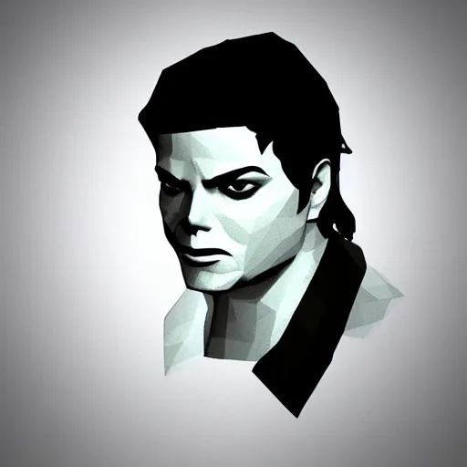 Image similar to Screenprint of a Resident Evil 1 game still (1999) low poly 3D model of Michael jackson