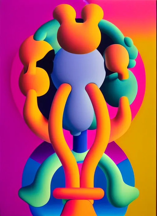 Image similar to weird abstract sulpture by shusei nagaoka, kaws, david rudnick, airbrush on canvas, pastell colours, cell shaded, 8 k