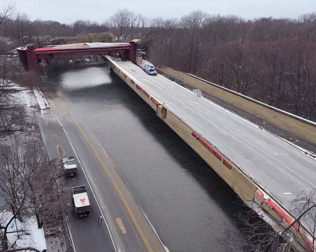 Image similar to liverpool ny onondaga parkway bridge with a semitruck stuck under it