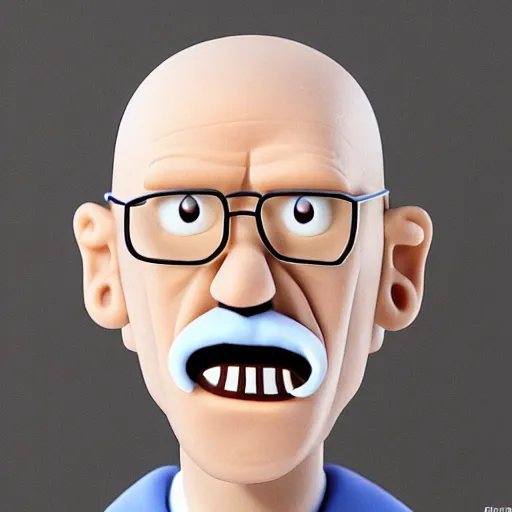 Image similar to “ walter white in the style of wallace and gromit claymation on a white background, super detailed ”