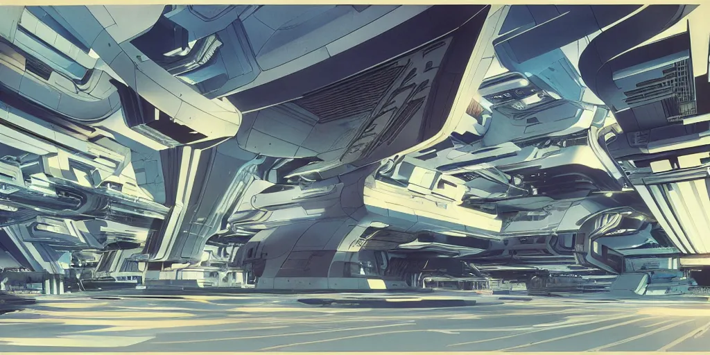 Prompt: anime futuristic architecture designed by Syd Mead,