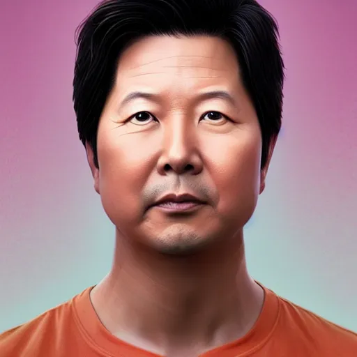 Image similar to symmetry portrait of ken jeong, american stand - up comedian, intricate, elegant, highly detailed, digital painting, artstation, concept art, smooth, sharp focus, illustration, art by artgerm and greg rutkowski and alphonse mucha