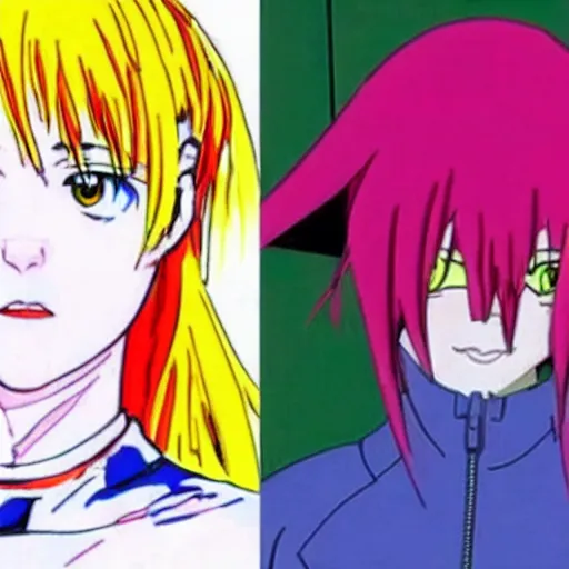 Image similar to Billie Eilish in neon genesis evangelion, anime