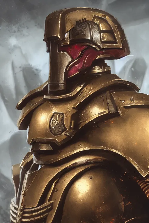 Image similar to armor portrait heros warhammer 4 0 k horus heresy fanart - the primarchs emperor by johannes helgeson animated with vfx concept artist & illustrator global illumination ray tracing hdr fanart arstation zbrush central hardmesh 8 k octane renderer comics stylized