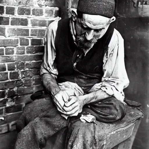 Image similar to 1 9 3 0 s hobo in a nyc alleyway giving himself an insulin shot, norman rockwell painting,