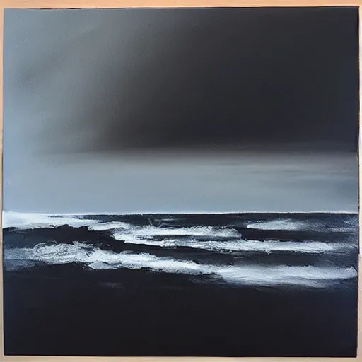 Image similar to “a storm oil on black canvas”