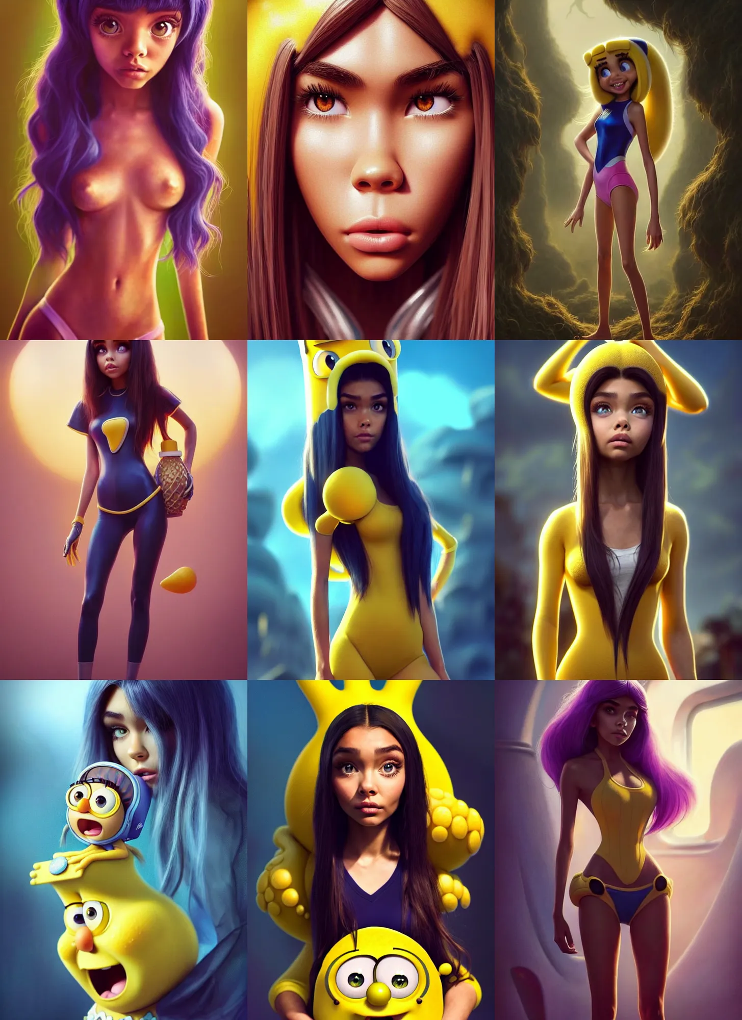 Prompt: madison beer : : as polished sponebob cosplay : : weta disney pixar movie still photo : : hi - fructose, sci fi decadent highly - detailed digital painting, golden ratio, octane render, artstation, smooth, sharp focus, artgerm, mucha, loish, wlop : :