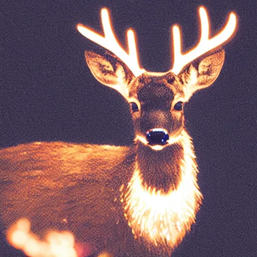 Prompt: a deer with [ glowing!!! eyes ]