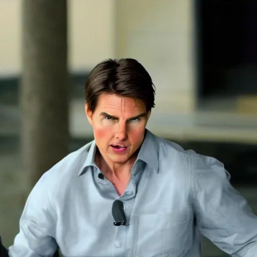 Image similar to tom cruise playing obama in a new film, movie screenshot