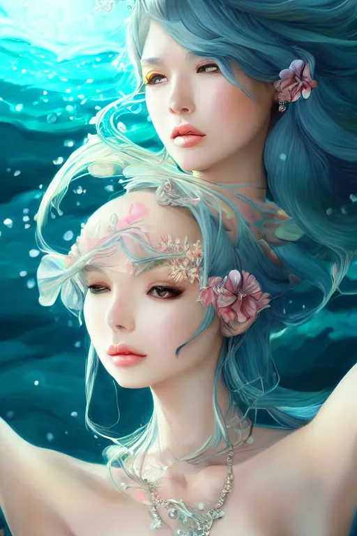 Image similar to a beautiful fashion goddness of love, chic strapless dress, tropical sea background, character design, in the style of artgerm, and wlop, cinematic lighting, hyperdetailed, 8 k realistic, symmetrical, global illumination, radiant light, frostbite 3 engine, cryengine, dof, trending on artstation, digital art