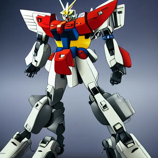 Image similar to Gundam robot with guitar. 80s Mecha anime