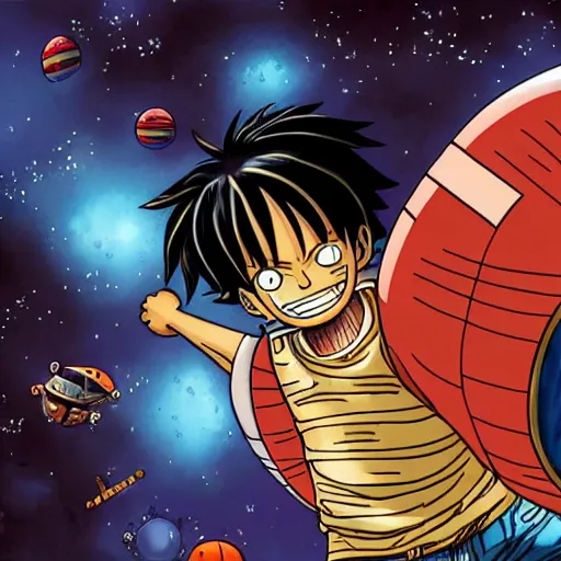 Image similar to luffy in spacecraft