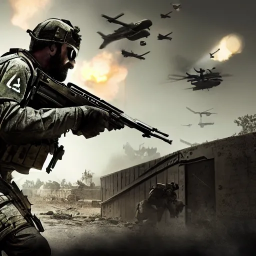 Prompt: Call of Duty: Modern Warfare 4 box cover, 4k