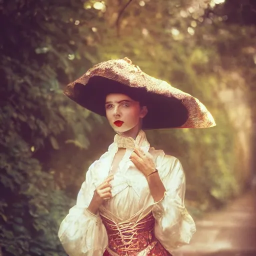 Image similar to A beautiful portrait of a lady vampire, victorian, photography, 35mm, depth of field, bokeh, soft light, cinematic, steve mccurry