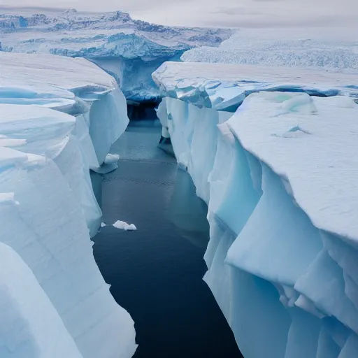 Image similar to a canyon in antarctica.