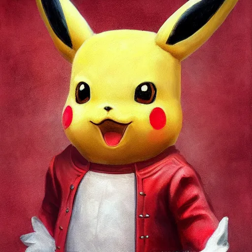 Prompt: painterly realistic renaissance pikachu